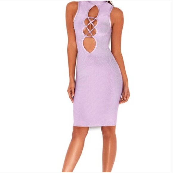 House of CB London Purple Lilac Lavender Harun Bandage Dress Small - Picture 2 of 9